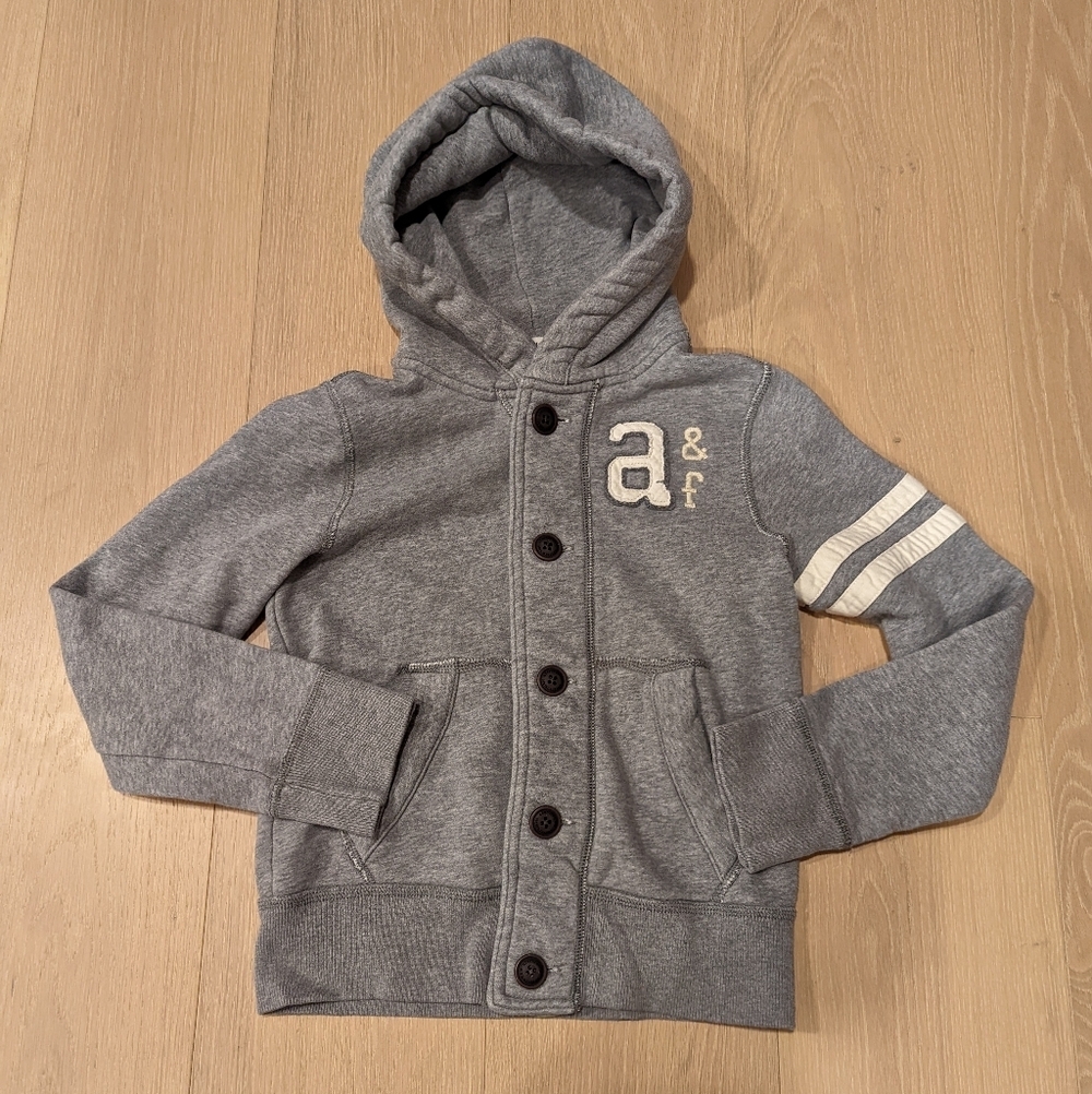 Abercrombie & Fitch Gray Kids Hoodie with Button Front
